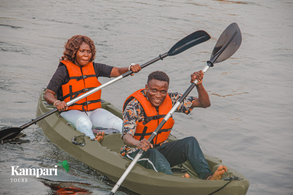 Couple kayaking